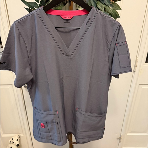 NWOT Carhartt Gray Scrub Top SS M - Picture 1 of 11